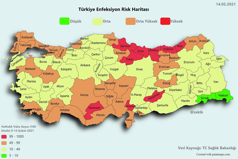 Yaşadığınız şehirde enfekte olma riskiniz ne kadar? - Resim : 1