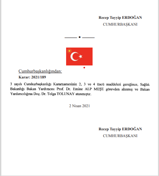 Erdoğan, Fahrettin Koca'nın yardımcısını görevden aldı - Resim : 1