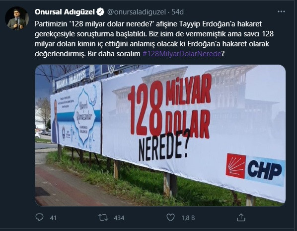 CHP'den '128 milyar dolar nerede?' afişine soruşturma açılmasına tepki - Resim : 1