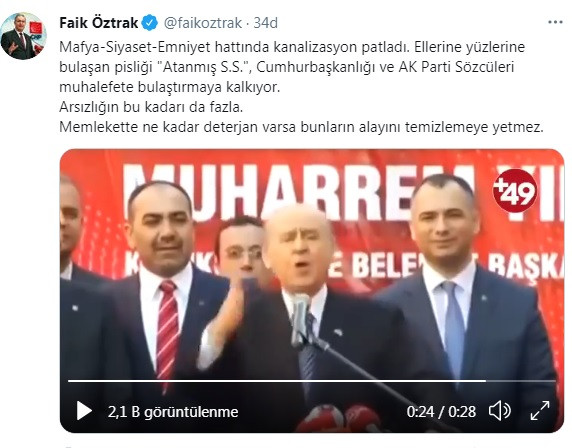 CHP'li Öztrak, 'Peker ve Soylu' tartışmasına işte bu videoyla dahil oldu - Resim : 1