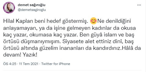 Sağıroğlu'ndan Hilal Kaplan'a: Siyasete alet ettiniz dini - Resim : 2