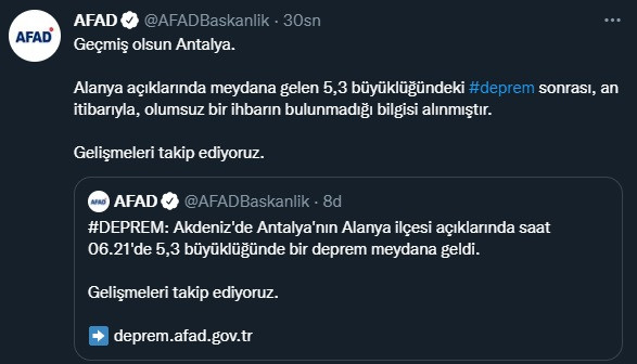 Akdeniz'de 5.3 büyüklüğünde deprem! AFAD'dan açıklama geldi - Resim : 2
