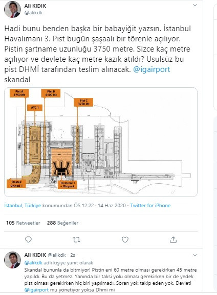İYİ Parti İBB Meclis üyesi, İstanbul Havalimanı'nın 3'ncü pistinde yaşanan skandalı ortaya çıkardı - Resim : 1