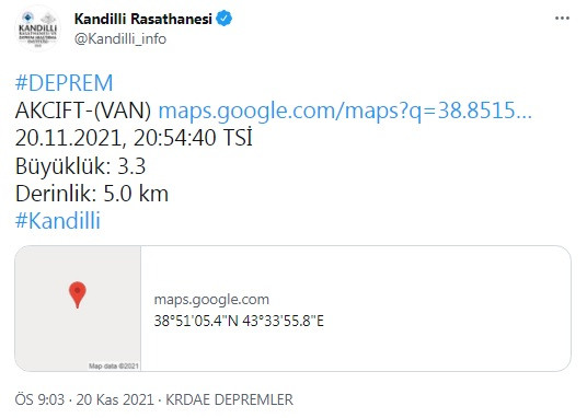 Van'da deprem meydana geldi - Resim : 1