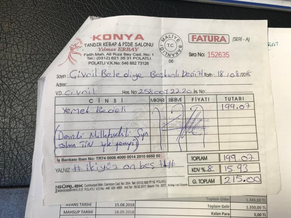 'Fatura krizi' b&uuml;y&uuml;yor: İşte AKP'li vekillerin belediyeye &ouml;dettiği yemek faturası - Resim : 3