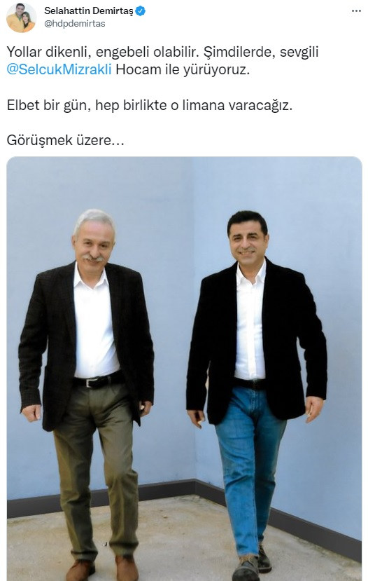 Selahattin Demirtaş, yeni koğuş arkadaşı Selçuk Mızraklı'yla fotoğrafını paylaştı - Resim : 1