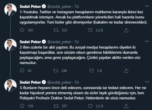 Sedat Peker: Gerekirse bildiklerimi dumanla paylaşacağım - Resim : 1