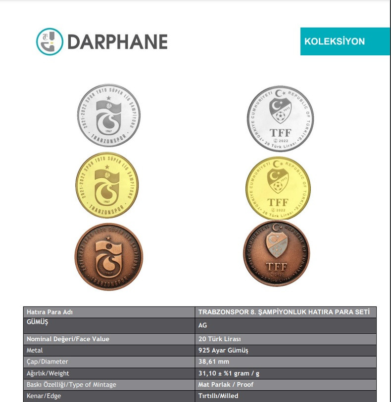 Darphane'nin 'Trabzonspor' parasındaki detay Fenerbah&ccedil;elileri ayaklandırdı - Resim : 1