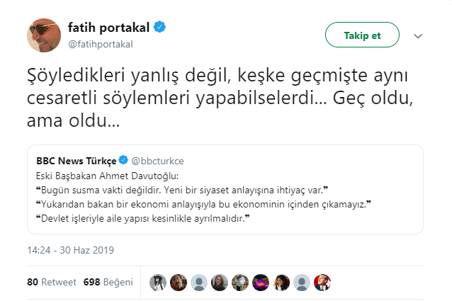 Fatih Portakal'dan Ahmet Davutoğlu yorumu - Resim : 1