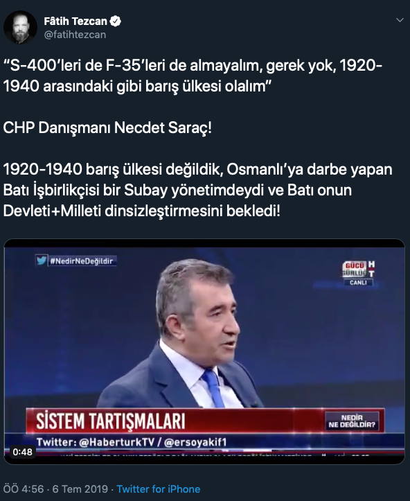 Cumhuriyet düşmanı Fatih Tezcan'dan Atatürk'e hakaret! - Resim : 1