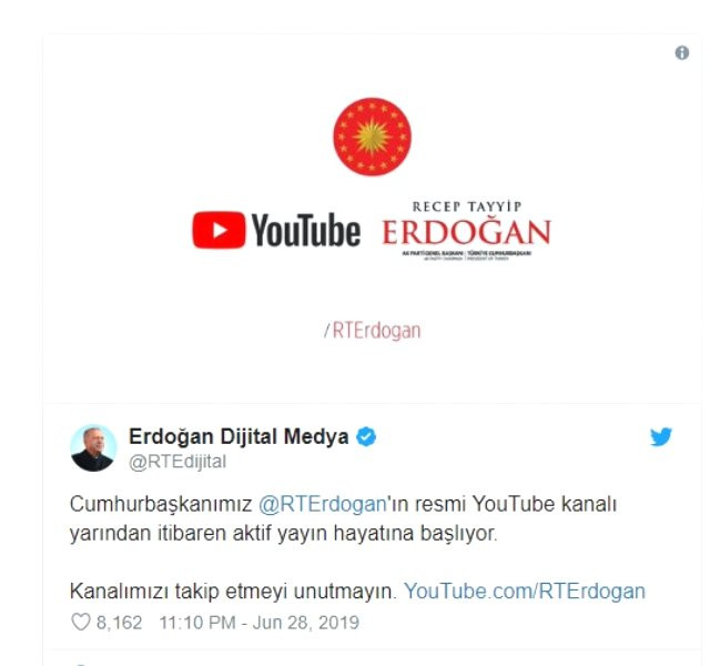 Erdoğan'ın YouTube kanalı yayın hayatına başlıyor - Resim : 1