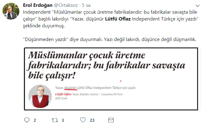 'Müslümanlar çocuk üretme fabrikalarıdır' diyen Lütfü Oflaz'a tepkiler büyüyor - Resim : 3