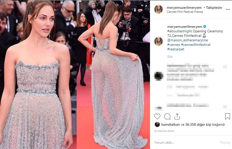 Meryem Uzerli’nin giydiği elbiseden poposu görününce ortalık karıştı - Resim : 1