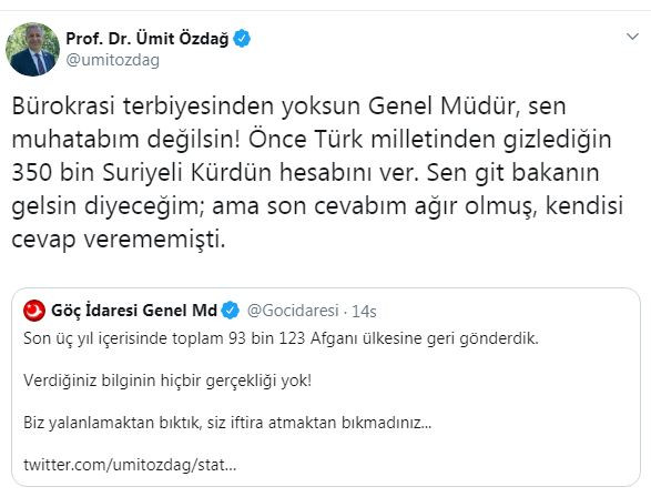 Ümit Özdağ’dan Göç İdaresi Genel Müdürlüğü’ne sert tepki  - Resim : 3