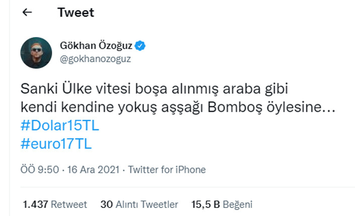 Gökhan Özoğuz'dan dolar tepkisi - Resim : 1