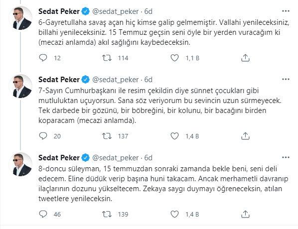 Sedat Peker'den Soylu'ya: Seni her yerde dakika dakika takip ediyorum - Resim : 3