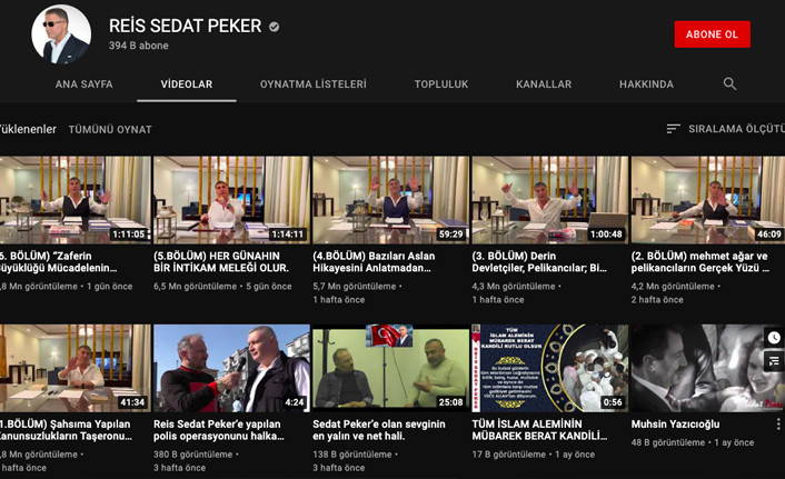 YouTube, Sedat Peker'in kanalına 'onay' verdi - Resim : 1