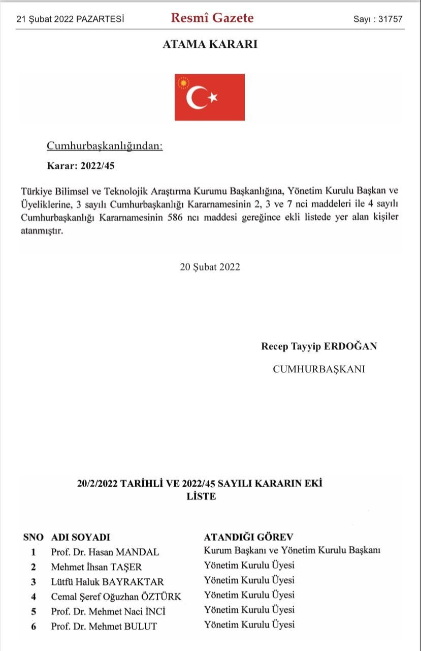 TÜBİTAK'a yeni atamalar - Resim : 1