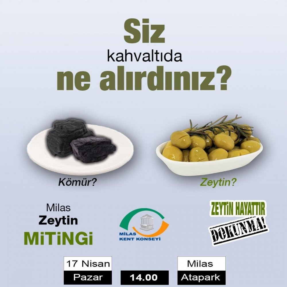 Zeytin mitingine çağrı! 'Kahvaltıda ne alırdınız: Kömür?' - Resim : 1