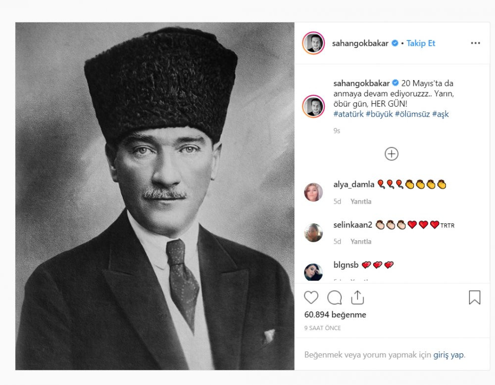 Şahan Gökbakar’dan ‘Atatürk’ paylaşımı...  - Resim : 1