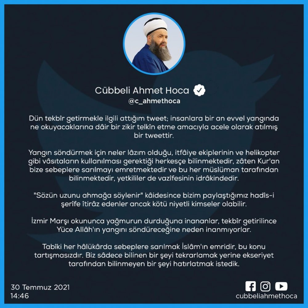 Cübbeli Ahmet: Tekbir, yangınları söndürür - Resim : 1