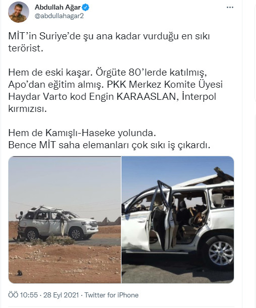 MİT'ten nokta operasyonu! &Ouml;calan'dan eğitim almış &uuml;st d&uuml;zey ter&ouml;rist &ouml;ld&uuml;r&uuml;ld&uuml; - Resim : 1