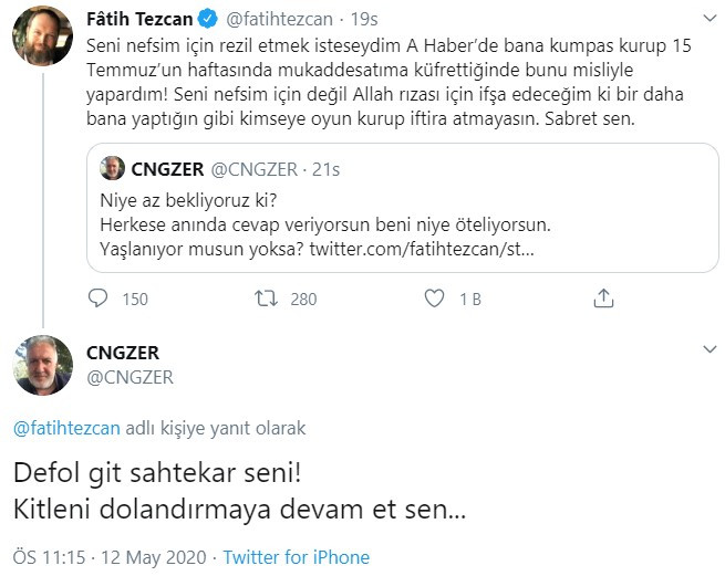 Fatih Tezcan'dan Erdoğan'ın kuzenine ve ünlü ilahiyatçıya tehditler... - Resim : 4