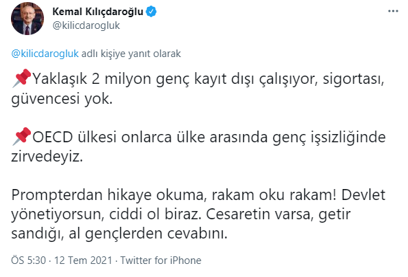 Kılı&ccedil;daroğlu'ndan Erdoğan peş peşe yanıtlar... 'Cesaretin varsa, getir sandığı, al gen&ccedil;lerden cevabını' - Resim : 3