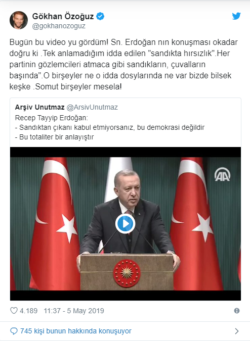 Erdoğan'ın 'sandıktan çıkana saygı duyulmalı' sözüne Özoğuz'dan yanıt - Resim : 1