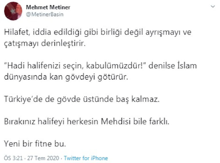 AKP'li isimden partisine 'hilafet' uyarısı - Resim : 1