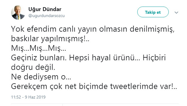 Uğur Dündar'a baskı mı yapıldı? - Resim : 2