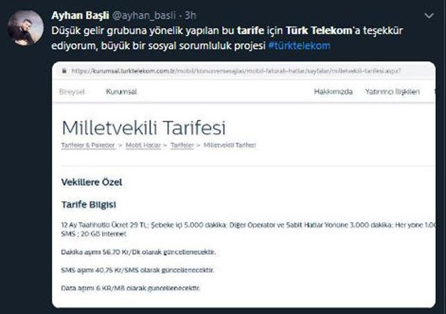 Türk Telekom'dan milletvekillerine 'özel' tarife - Resim : 2