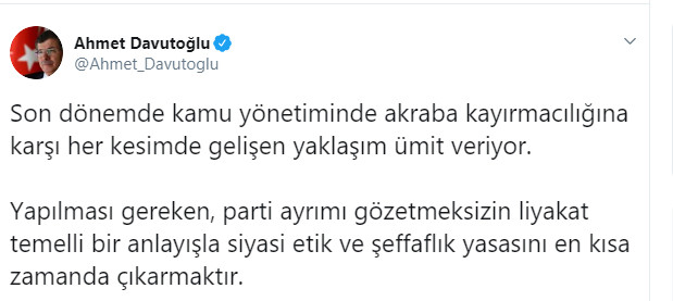 Davutoğlu'ndan 'liyakat' ve 'şeffaflık' vurgulu açıklama - Resim : 1