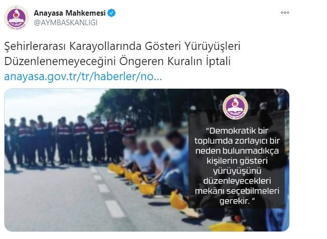 AYM, Soylu ile tartışmaya neden olan kararı anlamlı bir fotoğraf ile duyurdu  - Resim : 1