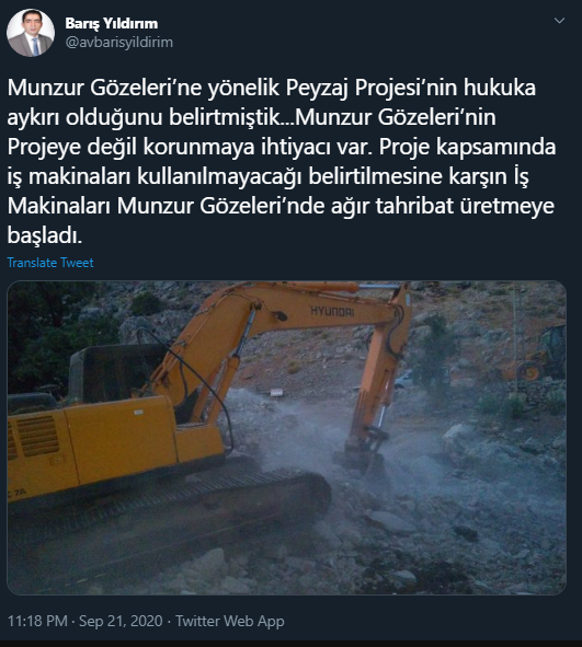 Munzur Gözeleri'ne iş makineleri girdi - Resim : 1