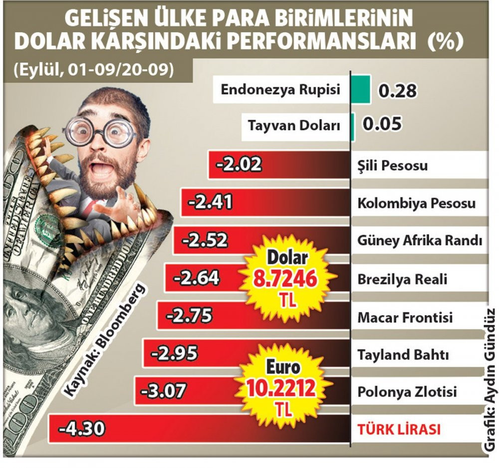 Türk Lirası değer kaybında birinci oldu - Resim : 1