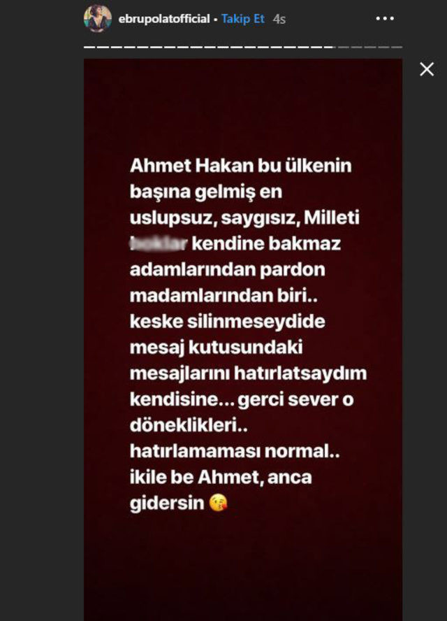Ebru Polat'tan Ahmet Hakan'a: Özelden attığın mesajları... - Resim : 1