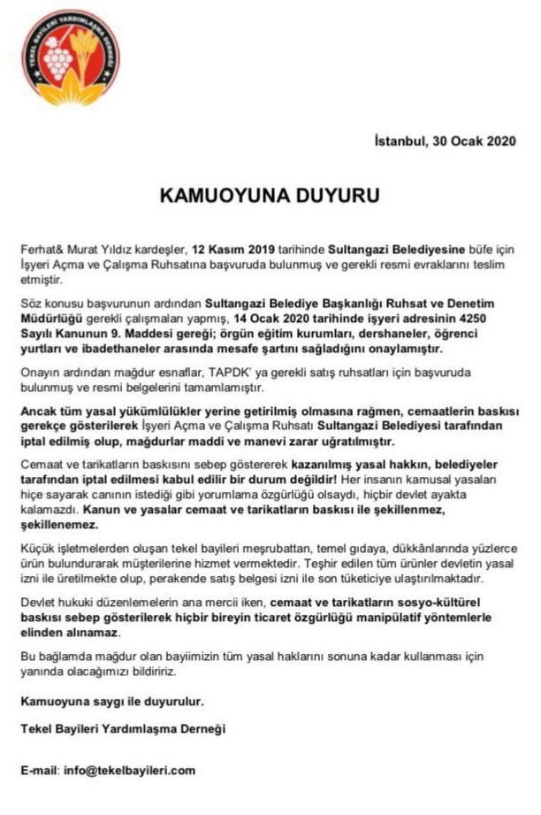 Tarikat fetva verdi, AKP'li belediye tekel bayisini kapattı - Resim : 1