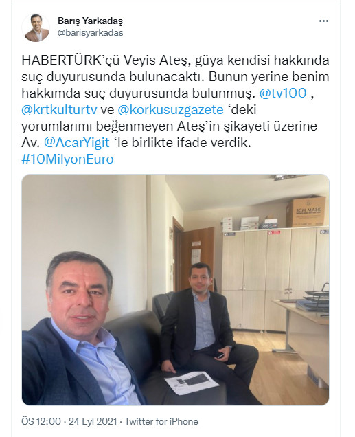 Veyis Ateş'in şikayet ettiği Barış Yarkadaş ifade verdi: Geri adım atmadı - Resim : 3