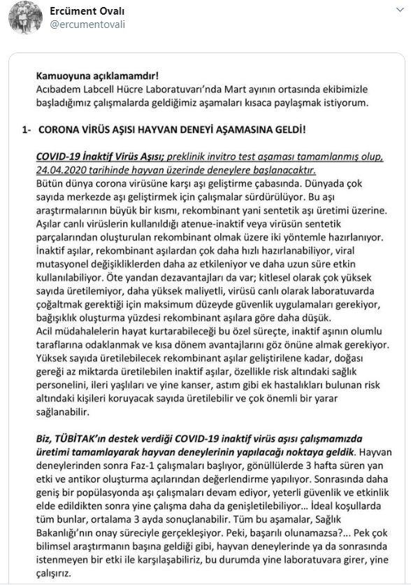 23 Nisan'da Ercüment Ovalı'dan koronavirüs aşısı müjdesi - Resim : 4