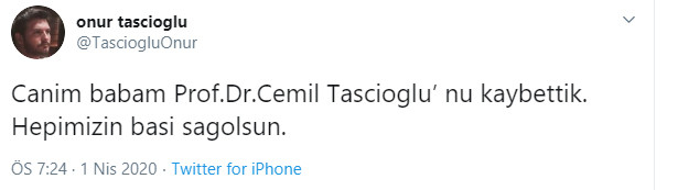 Koronavirüs tedavisi gören Prof. Dr. Cemil Taşçıoğlu hayatını kaybetti - Resim : 1