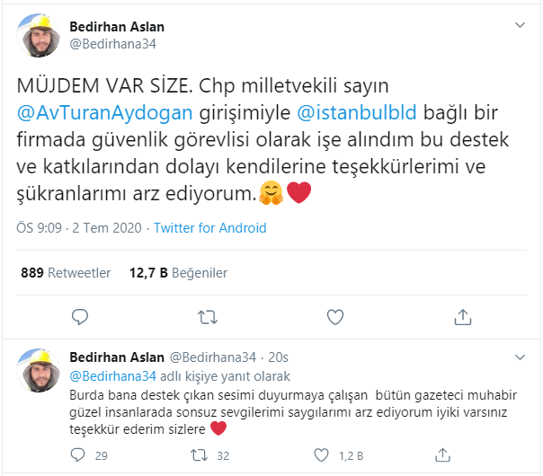 Ekmek arası ıspanak paylaşınca işinden olan emekçiye İBB sahip çıktı - Resim : 1