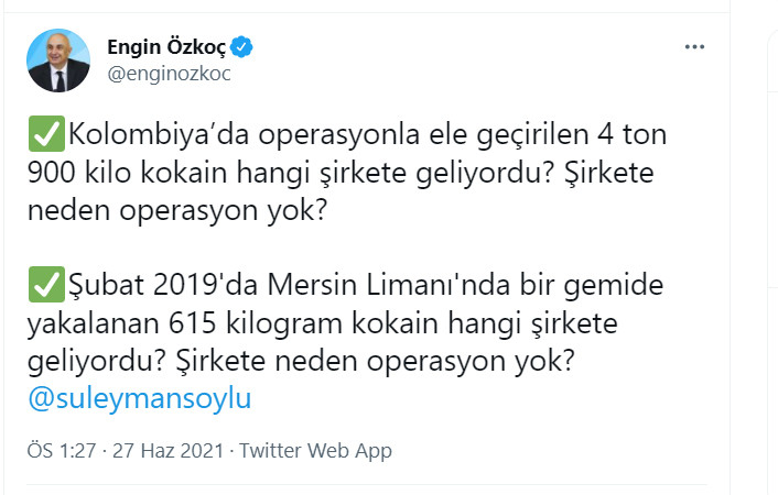 Sedat Peker'in 'kokain' ticareti iddialarının ardından Süleyman Soylu'ya peş peşe bomba sorular - Resim : 1