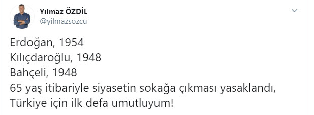 65 yaş üstünün sokağa çıkması yasaklandı, Yılmaz Özdil'den flaş bir değerlendirme geldi - Resim : 1