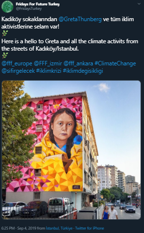 İklim aktivisti Greta Thunberg, Kadıköy duvarlarında - Resim : 1