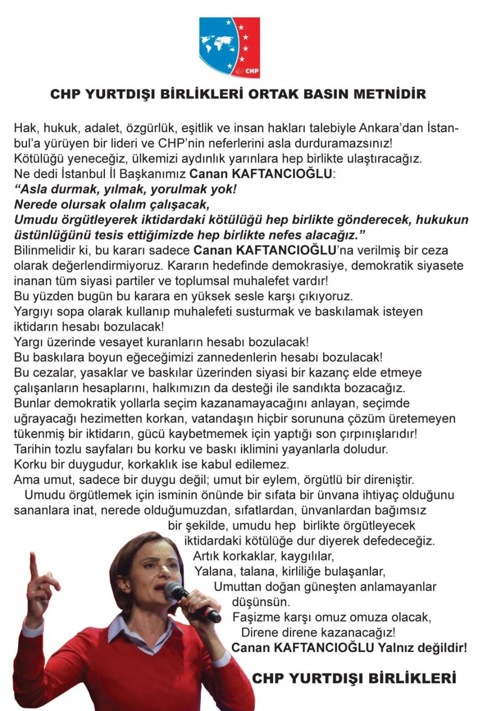 Canan Kaftancıoğlu'na bir destek de CHP Yurtdışı Birlikleri'nden - Resim : 1