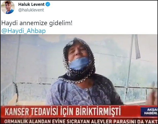 Haluk Levent’ten kanser tedavisi için biriktirdiği parayı yangında kaybeden Cemile Teyze için çağrı - Resim : 1