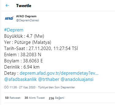 Malatya'da korkutan deprem - Resim : 1