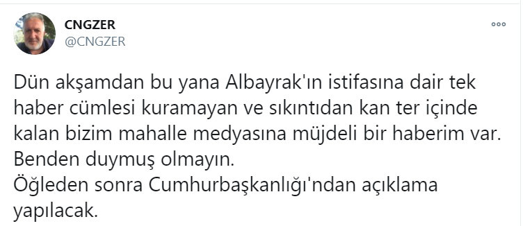 Berat Albayrak'ın istifasına Cumhurbaşkanlığı'ndan ilk hamle - Resim : 1