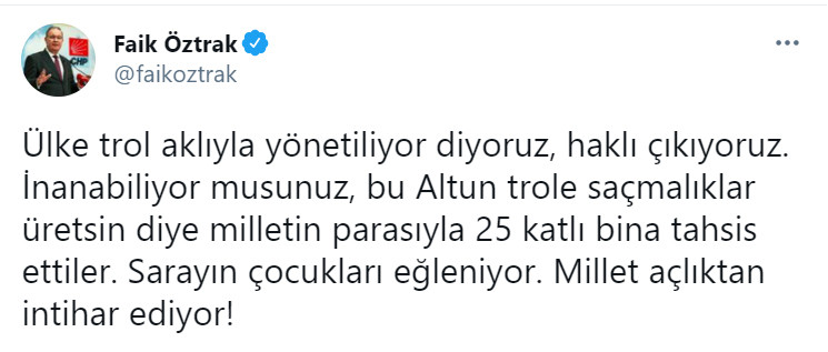 Faik Öztrak: Millet açlıktan intihar ediyor! - Resim : 1